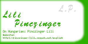 lili pinczinger business card